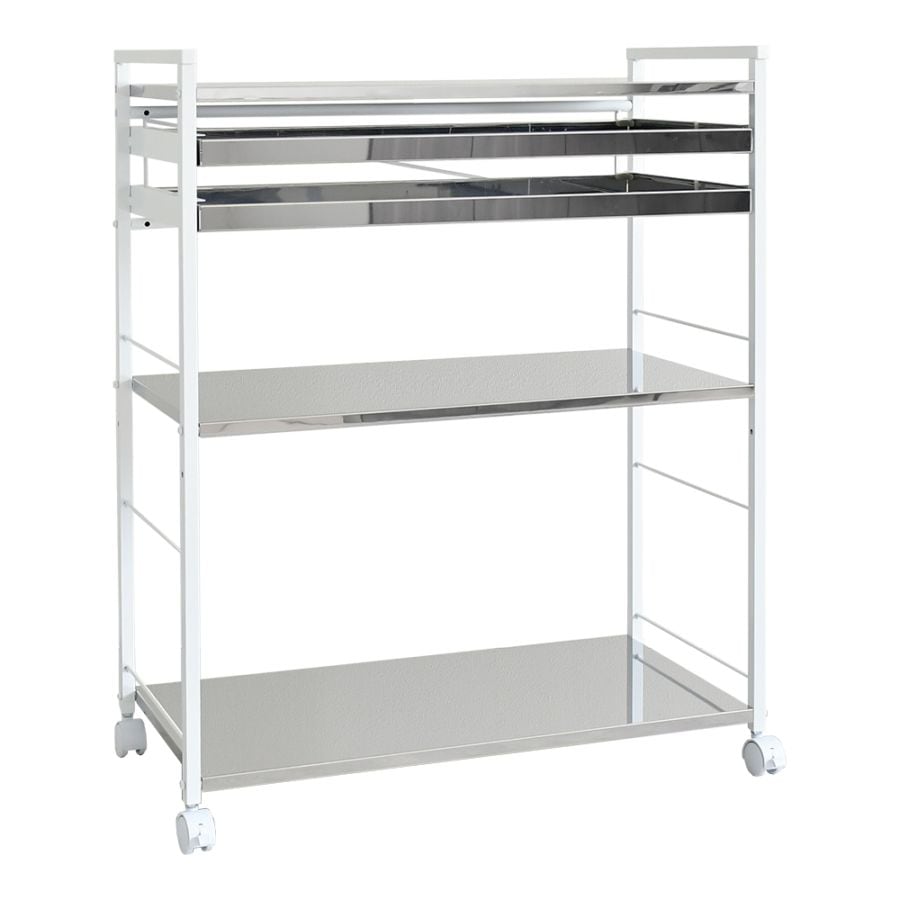 クラルテ ステンレス棚マルチワゴン【引出2・幅73】