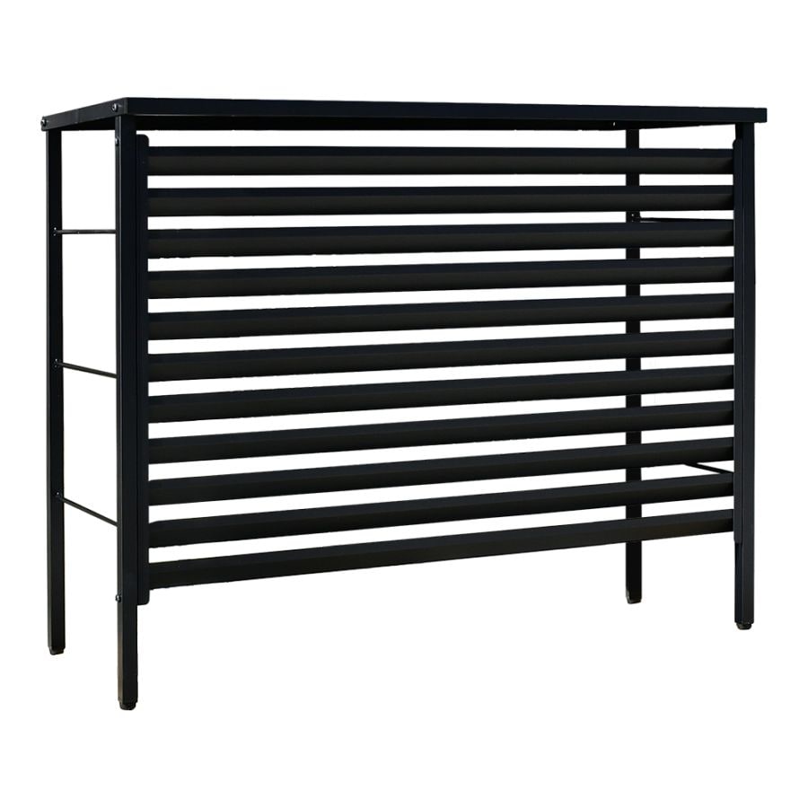 ルーバー室外機カバー 標準タイプ　オールブラック【風向調整・幅91cm】