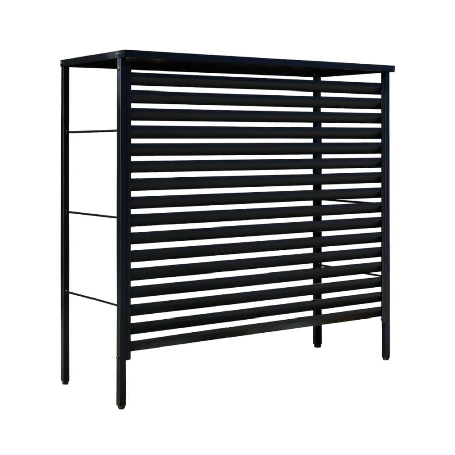 ルーバー室外機カバー 大型タイプ　オールブラック【風向調整・幅101.5cm】