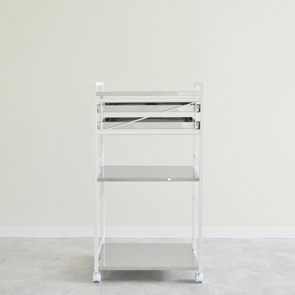 クラルテ ステンレス棚マルチワゴン【引出2・幅50】