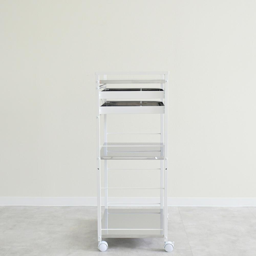 クラルテ ステンレス棚マルチワゴン【引出2・幅50】