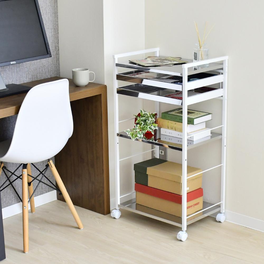 クラルテ ステンレス棚マルチワゴン【引出2・幅50】