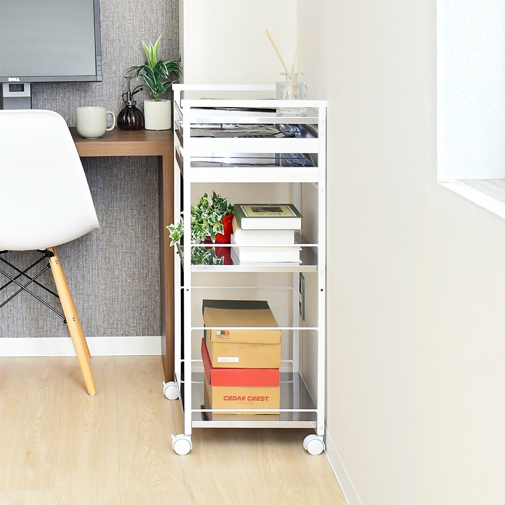 クラルテ ステンレス棚マルチワゴン【引出2・幅50】