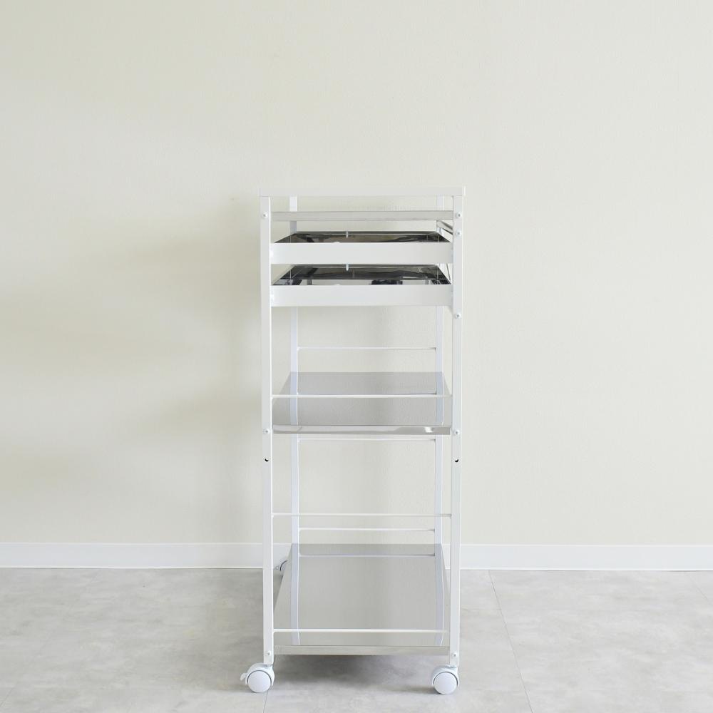 クラルテ ステンレス棚マルチワゴン【引出2・幅73】