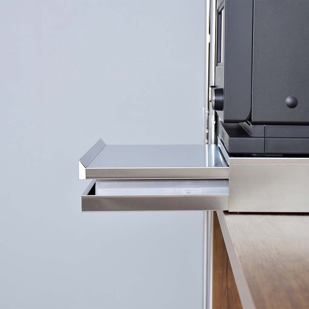ステンレス製 家電下スライドテーブル【幅45×奥行40／ヘアライン調