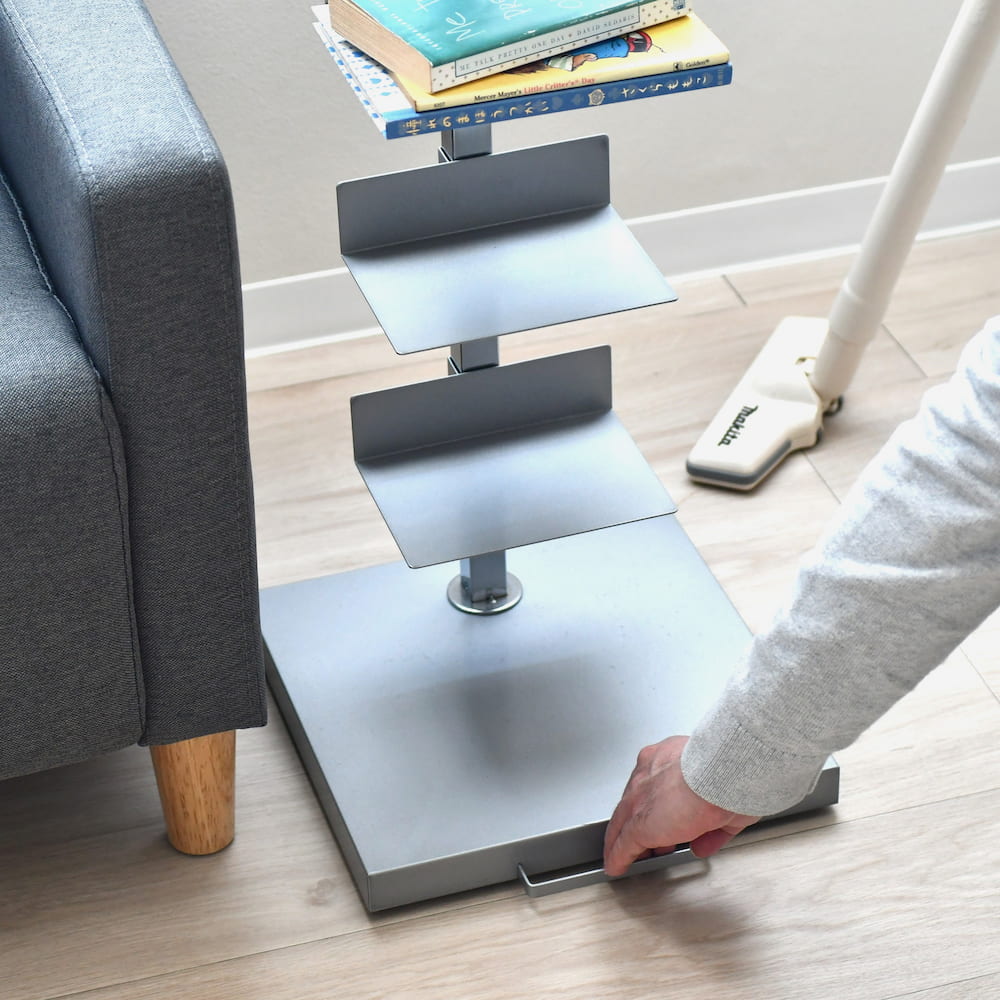 Tsum dock ブックタワー【隠しキャスター付・ロータイプ5段／シルバー