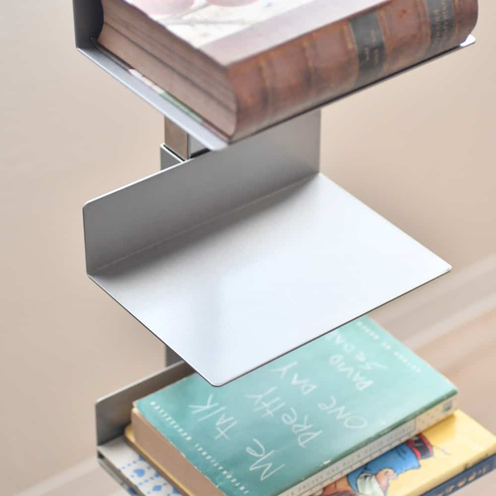 Tsum dock ブックタワー【隠しキャスター付・ロータイプ5段／シルバー】