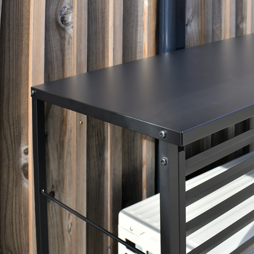 ルーバー室外機カバー 標準タイプ　オールブラック【風向調整・幅91cm】