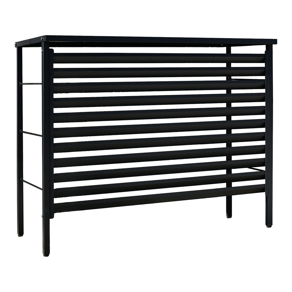 ルーバー室外機カバー 標準タイプ　オールブラック【風向調整・幅91cm】