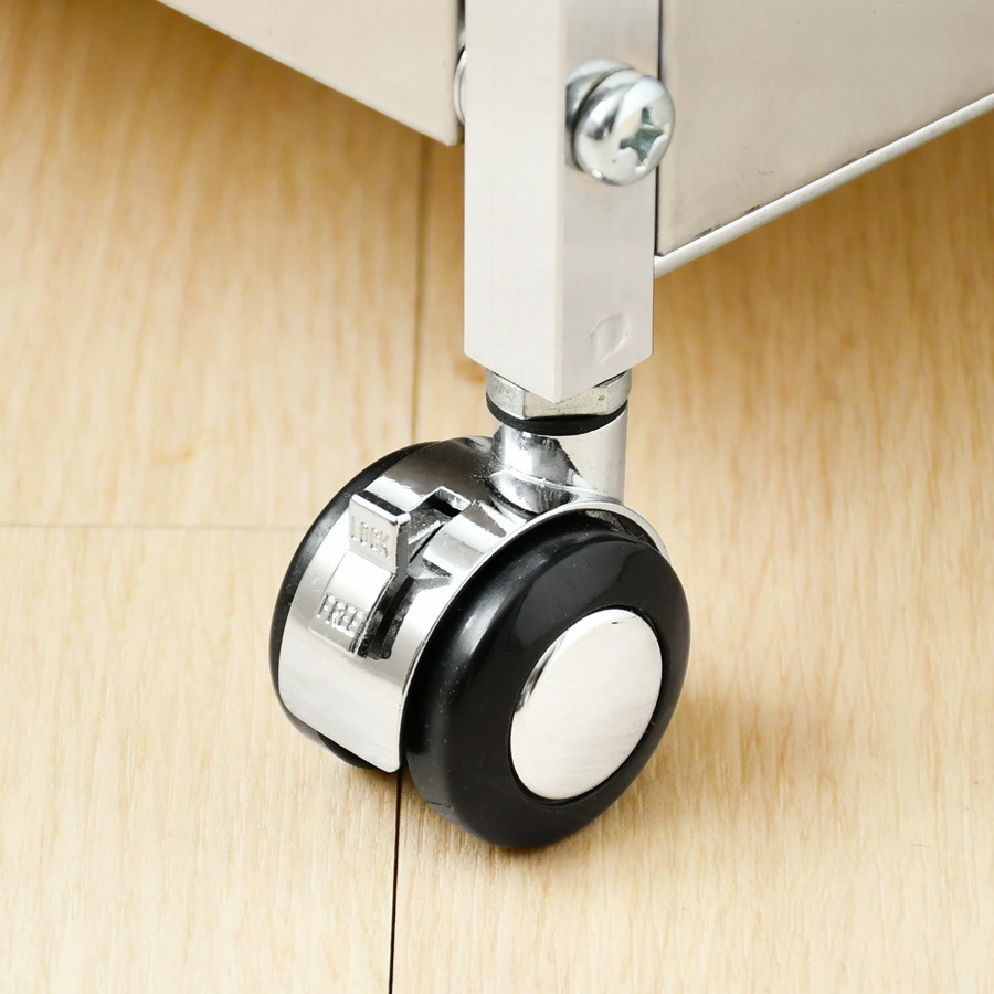 ステンレス製 フラット扉ダストボックス【キャスター＆アジャスター脚の２WAY仕様／3分別・容量14L×3】