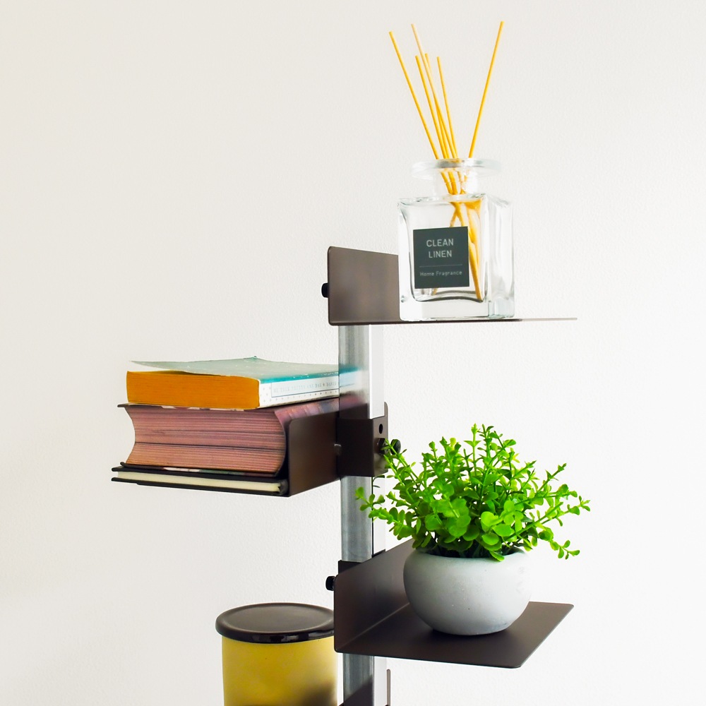 Tsum dock ブックタワー【隠しキャスター付・プレミアムタイプ10段／アイボリー、ブラウン】 