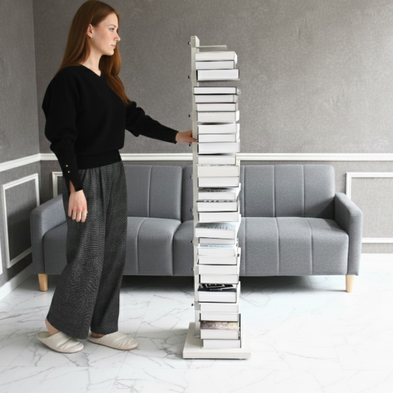 Tsum dock ブックタワー【隠しキャスター付・プレミアムタイプ10段／アイボリー、ブラウン】 