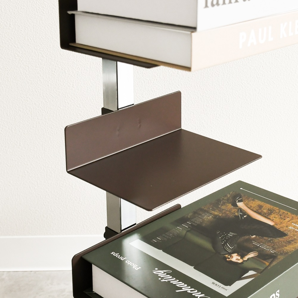 Tsum dock ブックタワー【隠しキャスター付・プレミアムタイプ10段／アイボリー、ブラウン】 