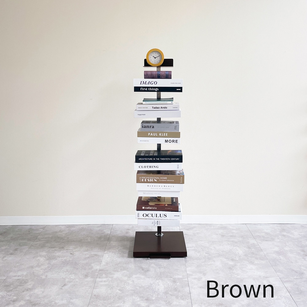 Tsum dock ブックタワー【隠しキャスター付・ハイタイプ8段／ブラウン、ネイビーグレー、ダークグリーン】