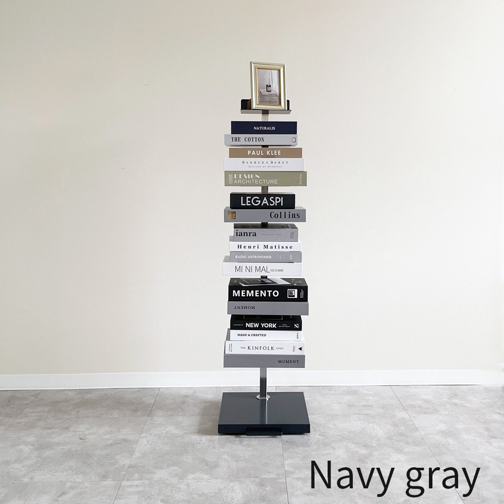 Tsum dock ブックタワー【隠しキャスター付・ハイタイプ8段／ブラウン、ネイビーグレー、ダークグリーン】