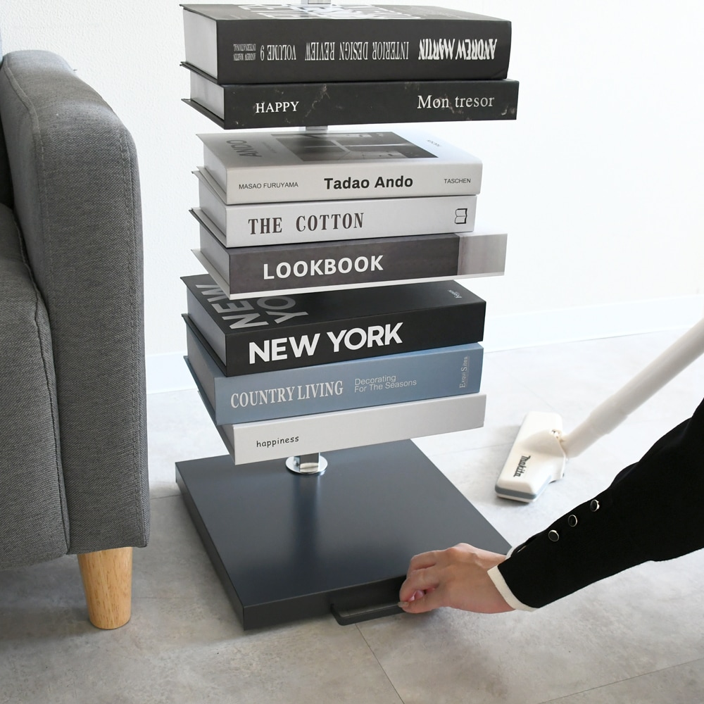 Tsum dock ブックタワー【隠しキャスター付・ハイタイプ8段／ブラウン