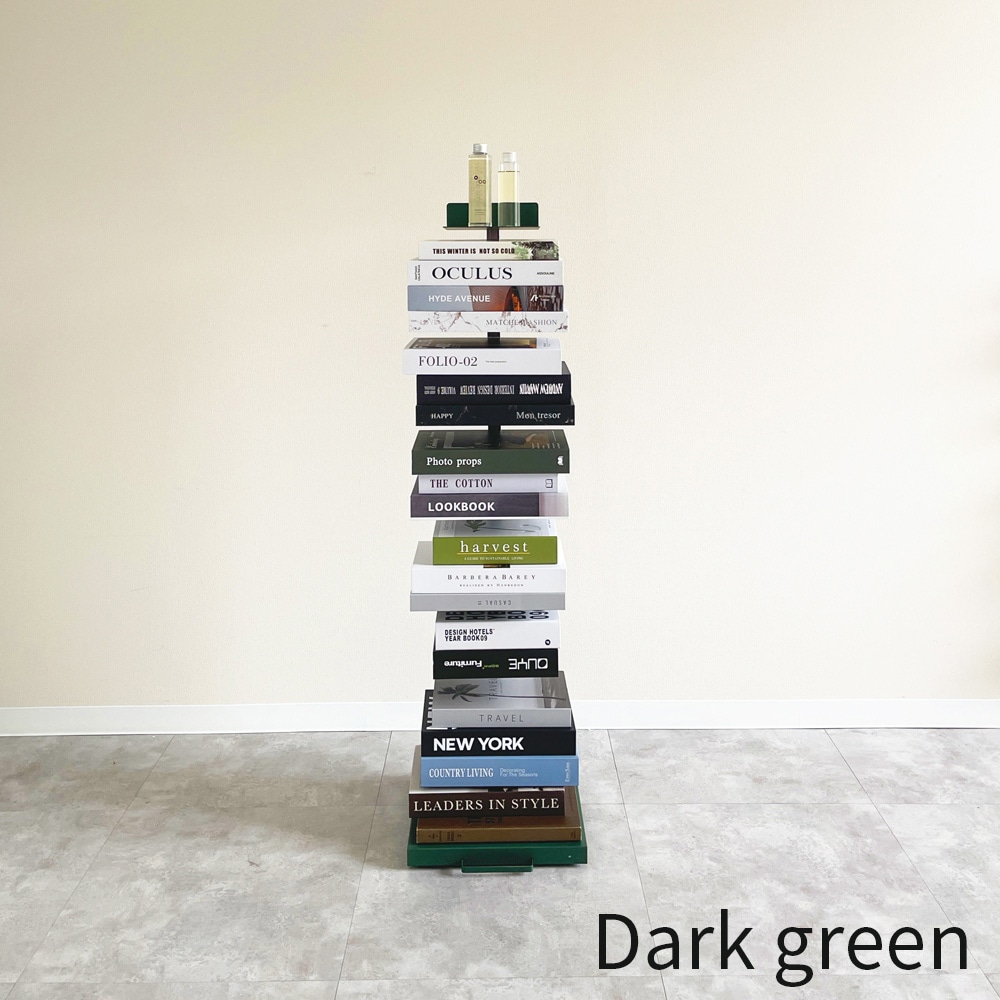 Tsum dock ブックタワー【隠しキャスター付・ハイタイプ8段／ブラウン