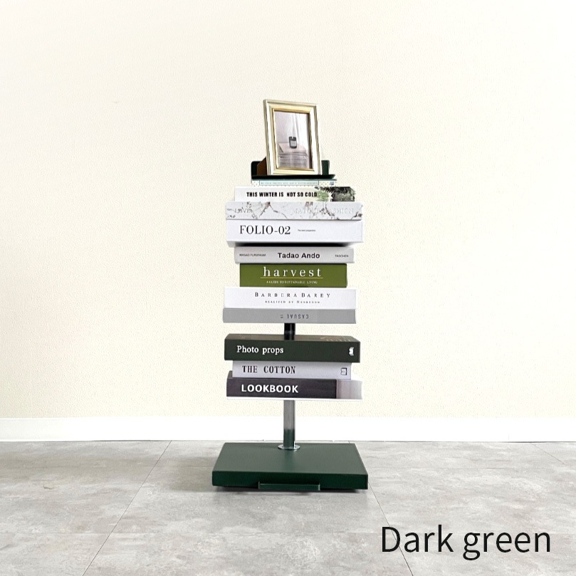 Tsum dock ブックタワー【隠しキャスター付・ロータイプ5段／ブラウン、ネイビーグレー、ダークグリーン】