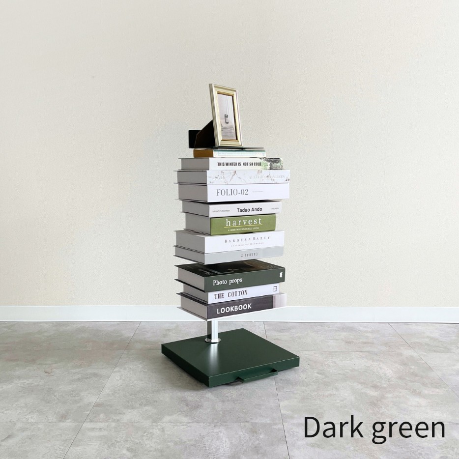 Tsum dock ブックタワー【隠しキャスター付・ロータイプ5段／ブラウン