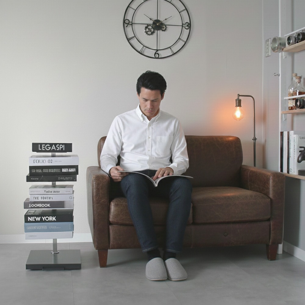 Tsum dock ブックタワー【隠しキャスター付・ロータイプ5段／ブラウン