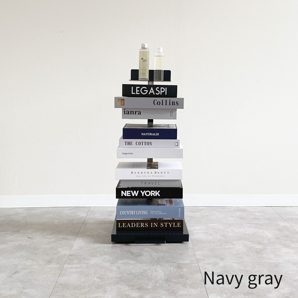 Tsum dock ブックタワー【隠しキャスター付・ロータイプ5段／ブラウン