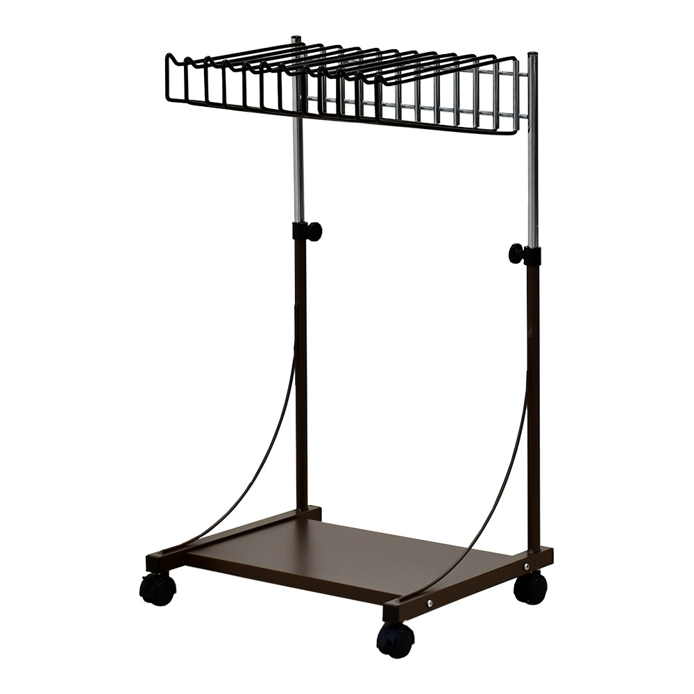 スラックスハンガー高さ伸縮式【12本掛・棚板付き】