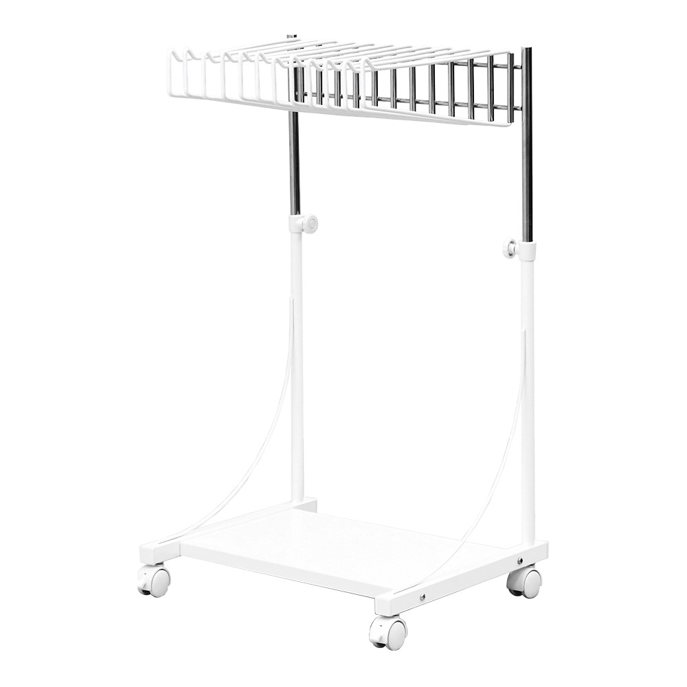 スラックスハンガー高さ伸縮式【12本掛・棚板付き】