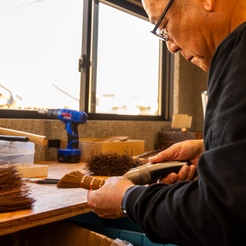 国産棕櫚キッチンブラシ ロング【Broom Craft・深海産業】