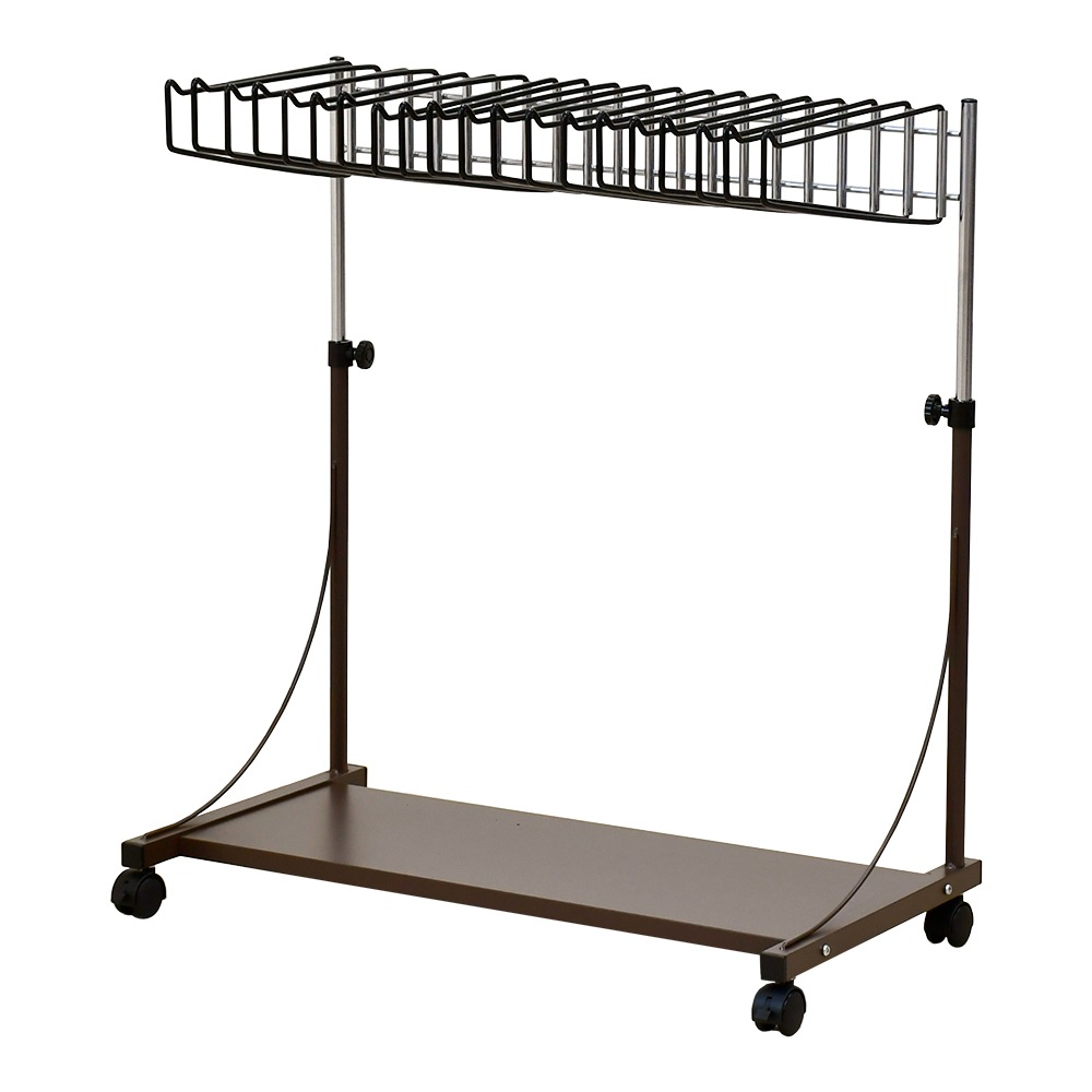 スラックスハンガー高さ伸縮式【20本掛・棚板付き】