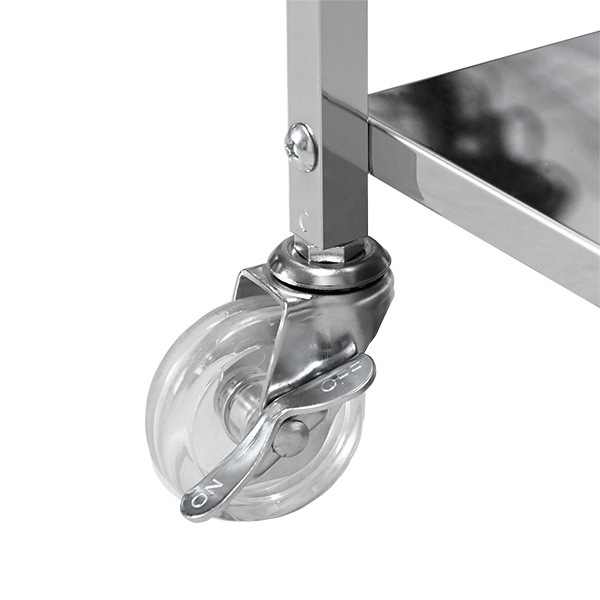 ステンレス×アクリル棚 キッチンワゴン【幅33.5×奥行47.5cm】