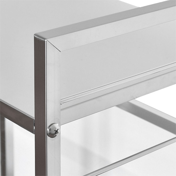 ステンレス×アクリル棚 キッチンワゴン【幅33.5×奥行47.5cm