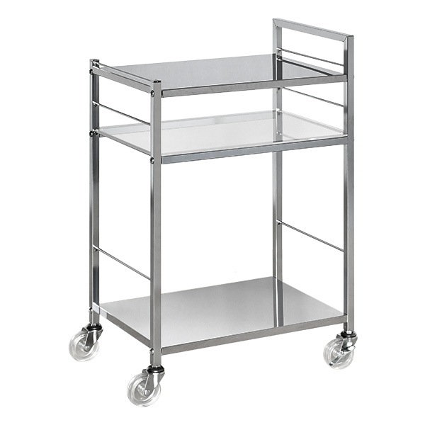 ステンレス×アクリル棚 キッチンワゴン【幅33.5×奥行47.5cm】