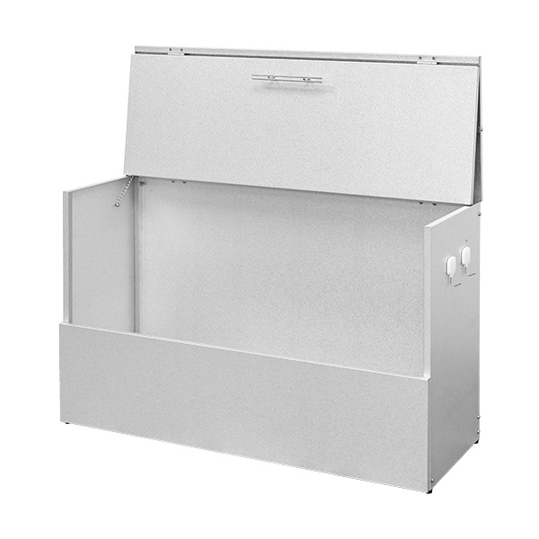 ガルバリウム製 屋外ゴミ収納庫【幅100×奥行38cm／天板・前面フルオープンタイプ】