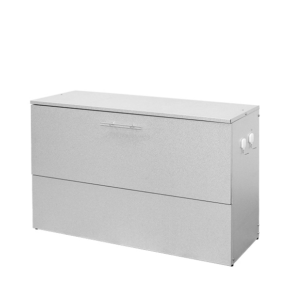 ガルバリウム製 屋外ゴミ収納庫【幅100×奥行38cm／天板・前面フルオープンタイプ】