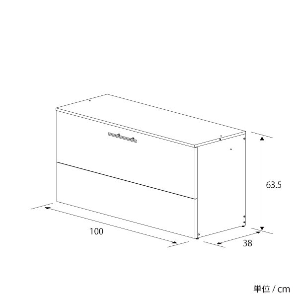 ガルバリウム製 屋外ゴミ収納庫【幅100×奥行38cm／天板・前面フルオープンタイプ】