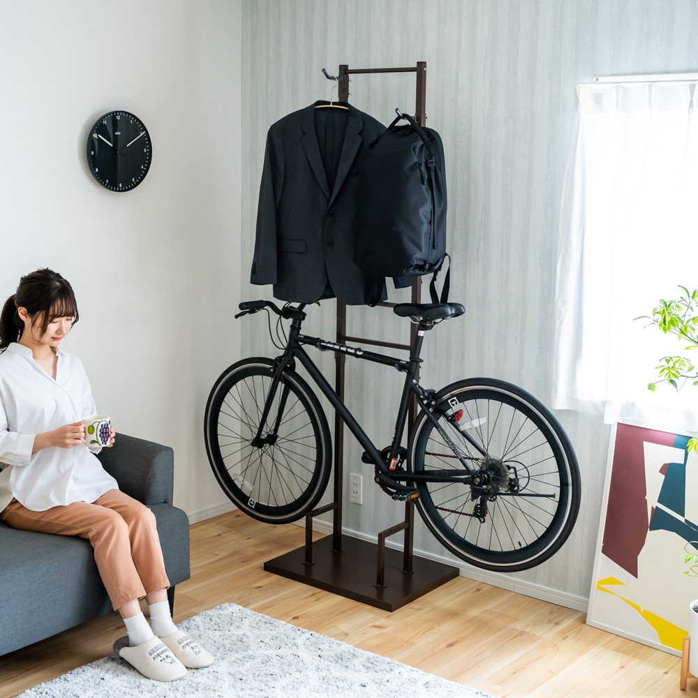 足立製作所公式店 自転車スタンド 室内 2台用 ホワイト 足立製作所 室内自転車スタンド 2台用 ブラウン ホワイト シルバー