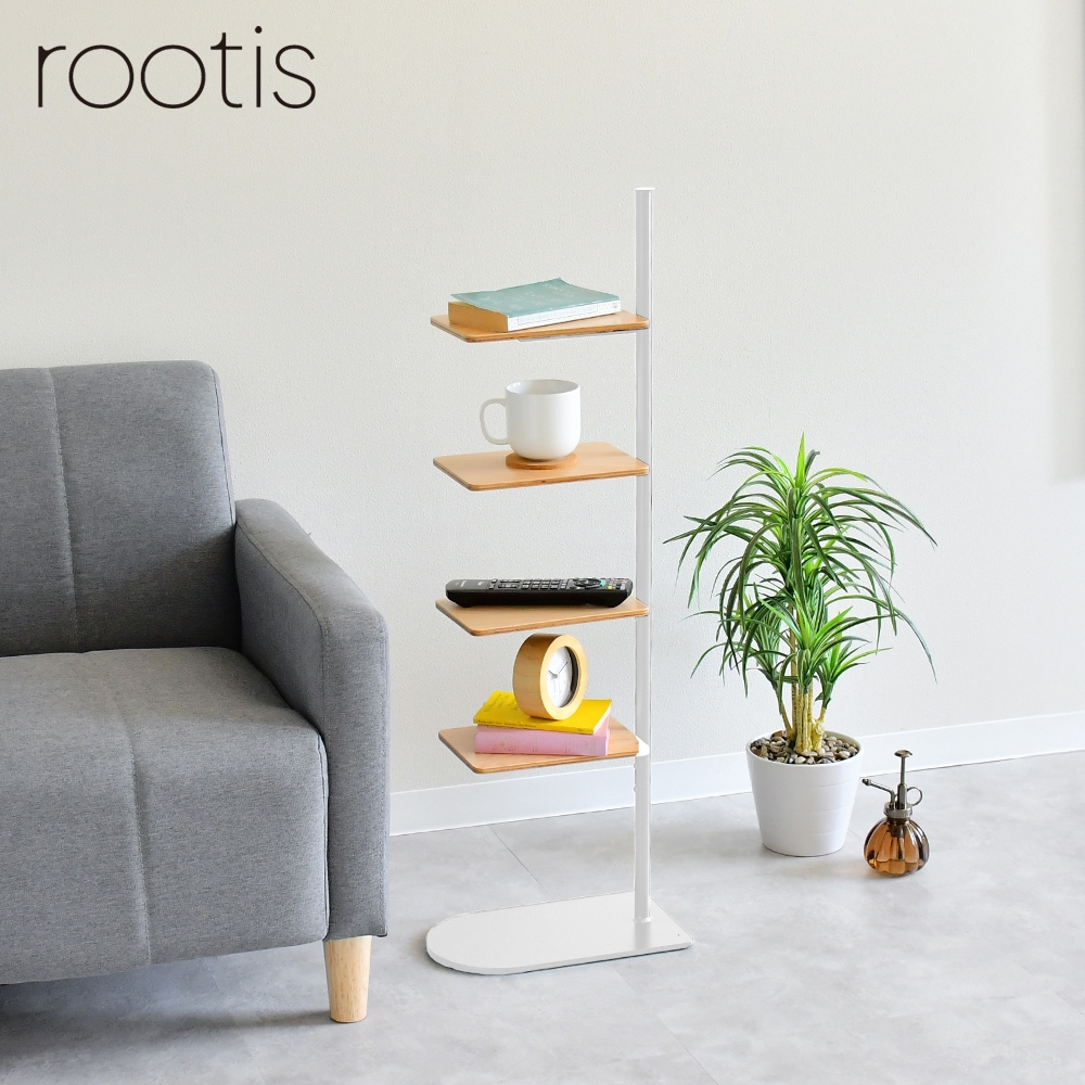 bokula スタンド型サイドテーブル【木棚4段】