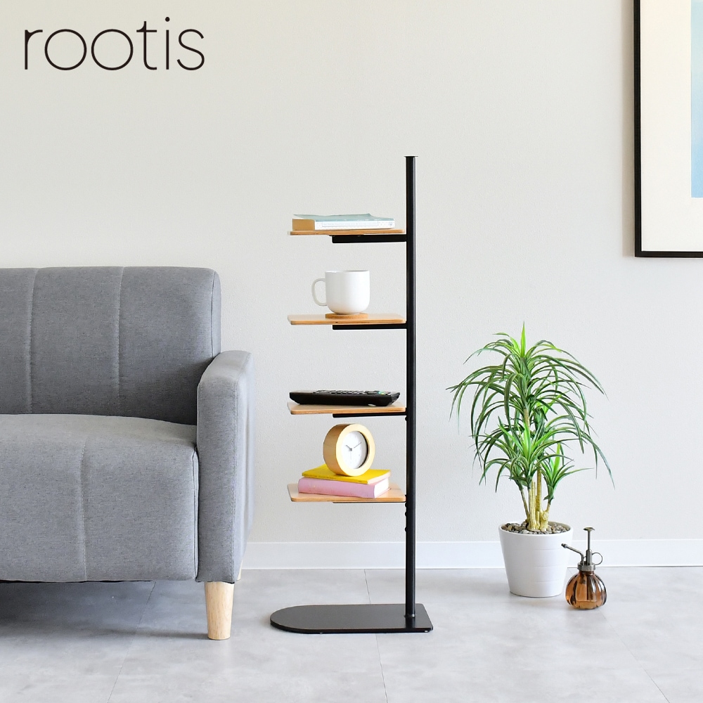 bokula スタンド型サイドテーブル【木棚4段】