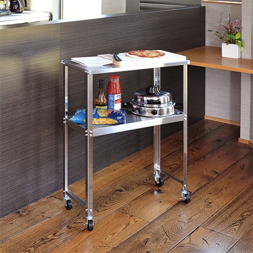 ステンレススチール製 キッチンラック キャスター付き 楽天市場】【特典あり】FRAMES＆SONS ステン天板キッチンワゴン 大