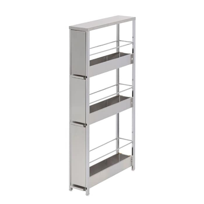 ステンレス製 隙間ラック【引き出しタイプ・幅12×高さ85cm】