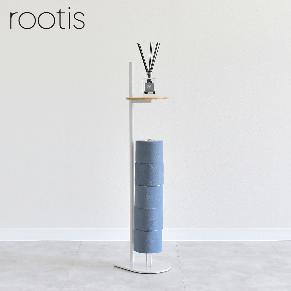 bokula トイレットペーパースタンド【円形木棚付き】　