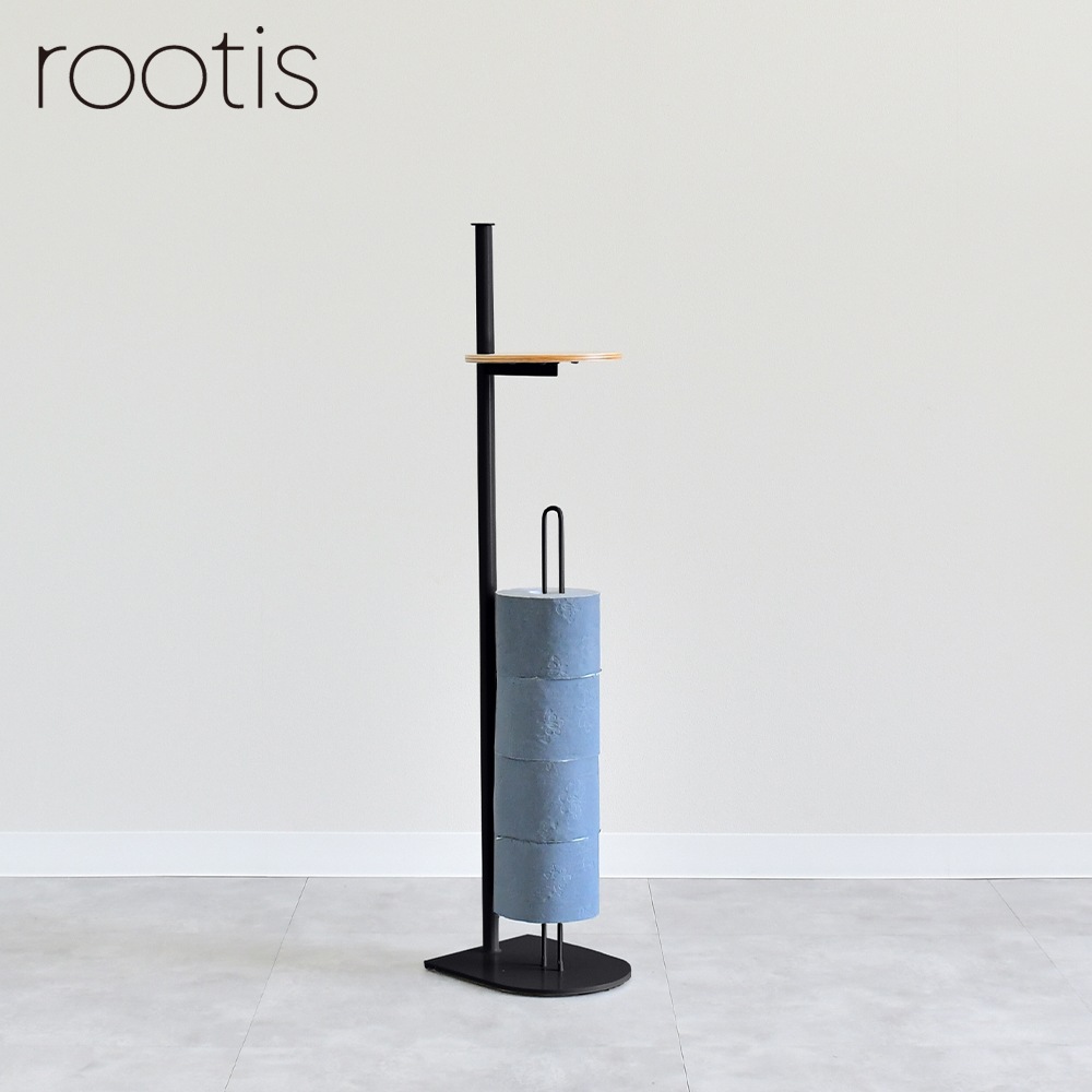 bokula トイレットペーパースタンド【円形木棚付き】　