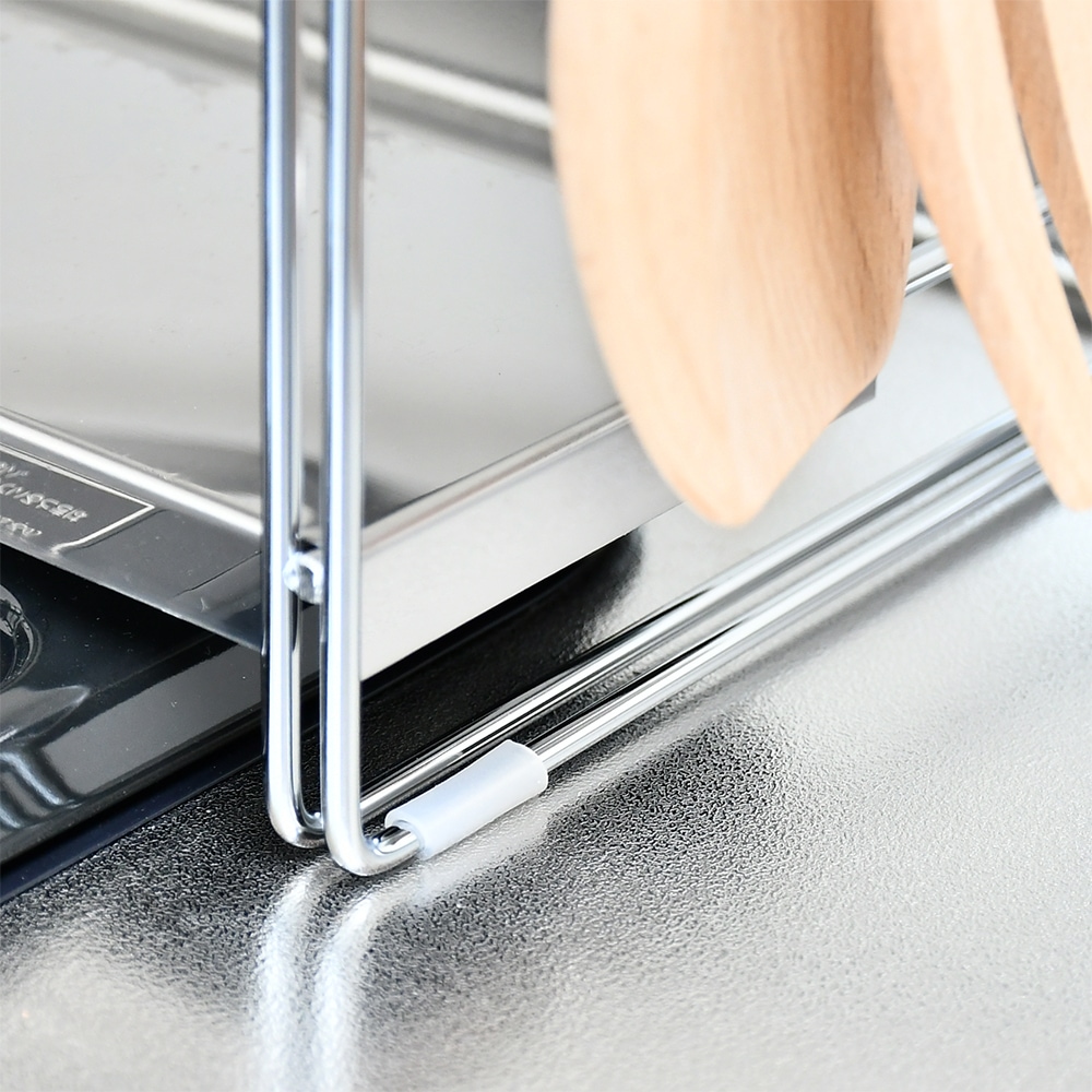 ステンレス棚 コンロ奥ラック【排気口カバー上・3段／幅80cm】