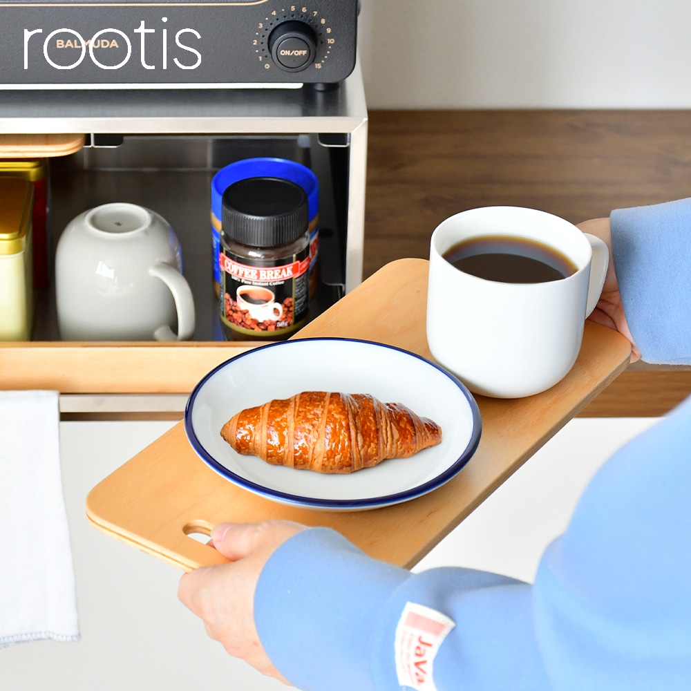 bokula ステンレス製 トースターラック【幅36×奥行32.5cm／サービングトレイ２枚付き・スライド式オープン収納】　