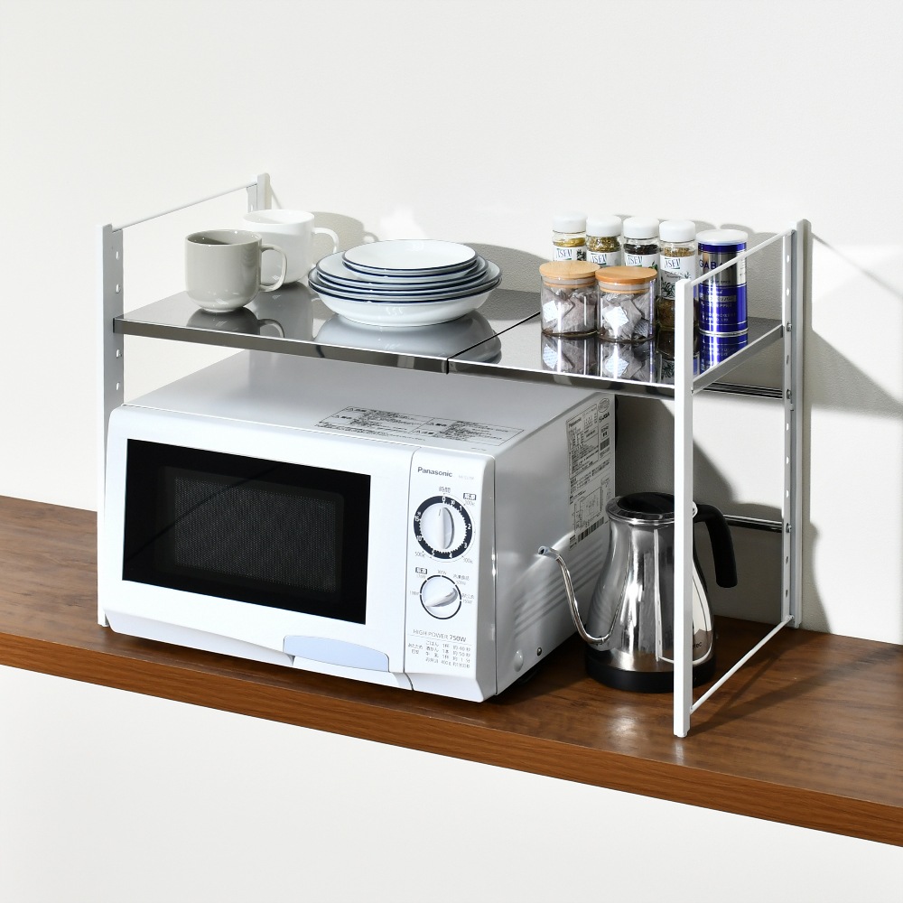 ステンレス棚 カウンター上伸縮ラック【1段タイプ】 | カウンター上