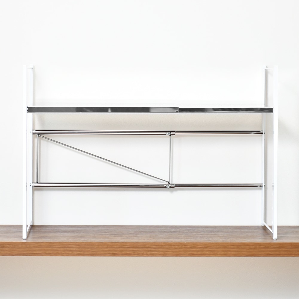 ステンレス棚 カウンター上伸縮ラック【1段タイプ】 | カウンター上