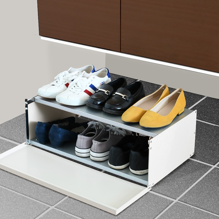 下駄箱下 シューズ収納ワゴン【幅60cm】