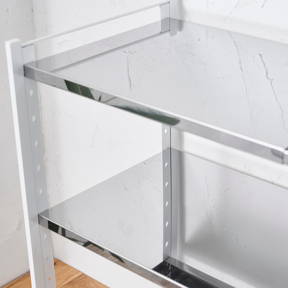 ステンレス棚 カウンター上伸縮ラック【2段タイプ】 | カウンター上