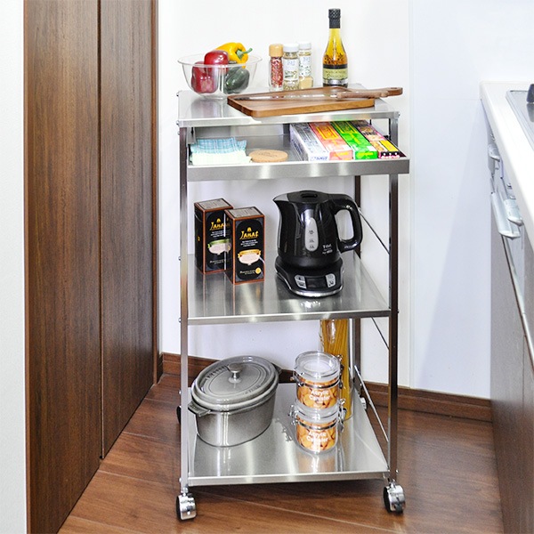 ステンレス製 作業台キッチンワゴン【引き出し付き・幅50cm