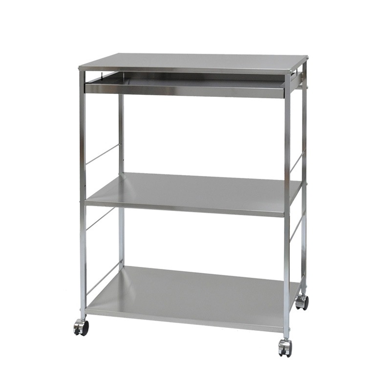 ステンレス製 作業台キッチンワゴン【引き出し付き・幅73.5cm／キャスター付き】